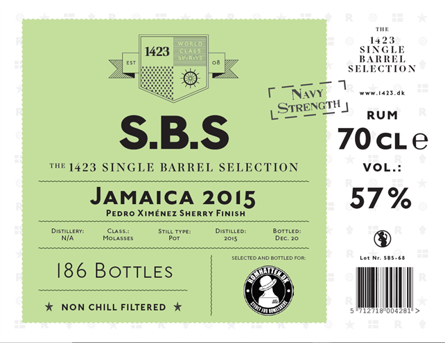 Sbs Jamaica 2015 Bottled For Romhatten Navy Strength