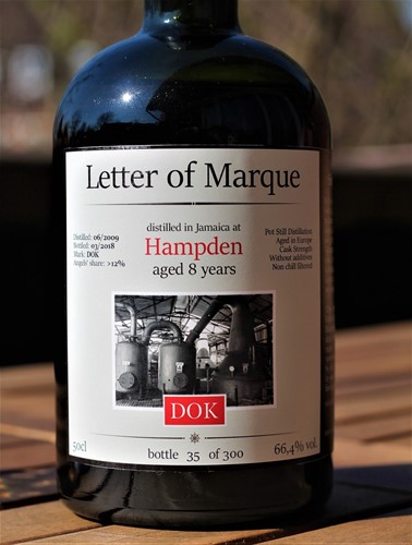 Letter of Marque Rum "DOK" Hampden 2009